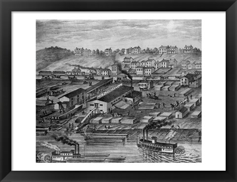 Framed Soho Saw and Planing Mills and Barge Yards Print