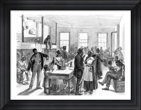 Framed New York City - Coloured Refugees from Arkansas Awaiting Transportation to Liberia Print