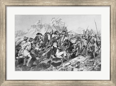 Framed Battle of Saratoga - General Arnold Wounded in the Attack on the Hessian Redoubt Print