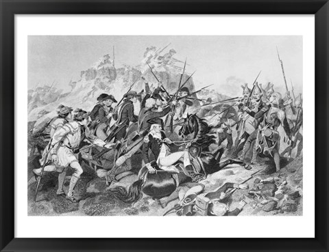 Framed Battle of Saratoga - General Arnold Wounded in the Attack on the Hessian Redoubt Print