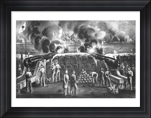 Framed Bombardment of Fort Sumter Print