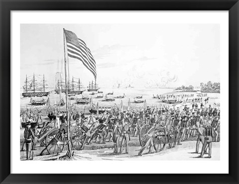 Framed Landing of the Troops at Vera Cruz, Mexico Print