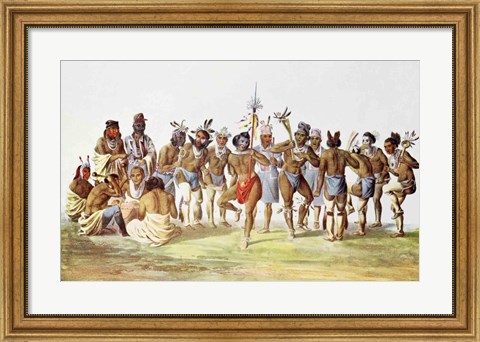 Framed War Dance of the Sauks and Foxes Print
