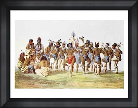 Framed War Dance of the Sauks and Foxes Print