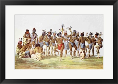 Framed War Dance of the Sauks and Foxes Print