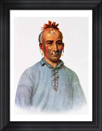 Framed Kish-Kal-Wa, a Shawnee Chief Print