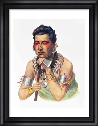 Framed Young Ma-Has-Ka, Chief of the Iowas Print