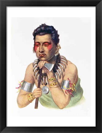 Framed Young Ma-Has-Ka, Chief of the Iowas Print