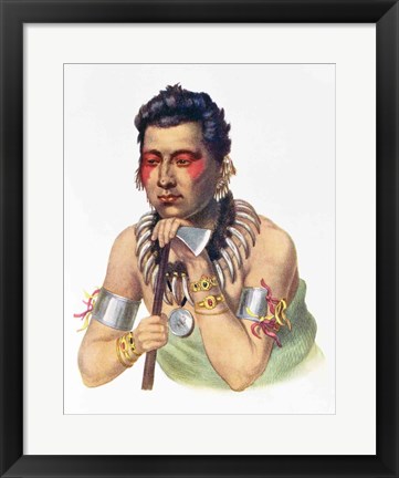 Framed Young Ma-Has-Ka, Chief of the Iowas Print