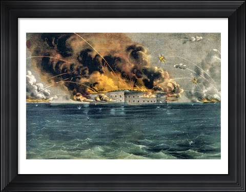Framed Bombardment of Fort Sumter Print