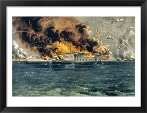 Framed Bombardment of Fort Sumter Print