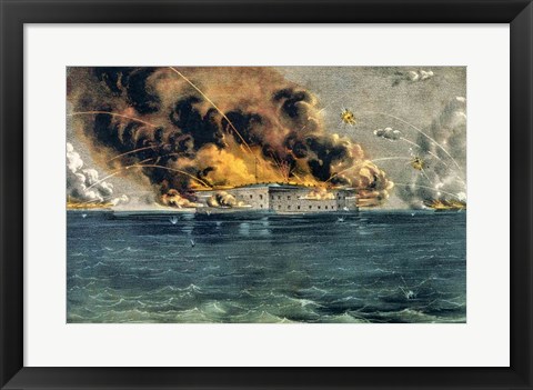 Framed Bombardment of Fort Sumter Print