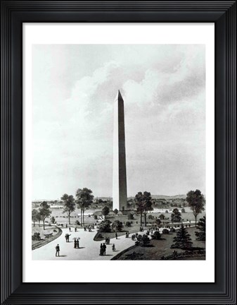 Framed Washington Monument and Surroundings, North View Print