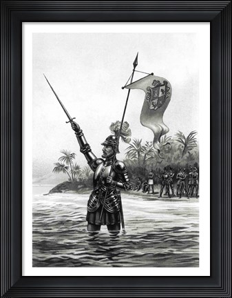 Framed Balboa Claiming Dominion over the South Sea Print