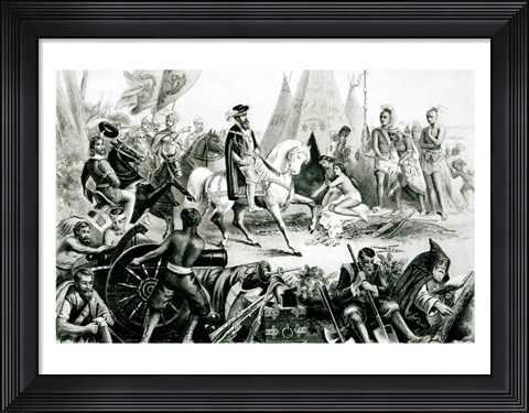 Framed De Soto Discovering the Mississippi Print