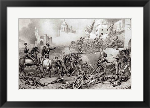 Framed Storming of Monterey Print