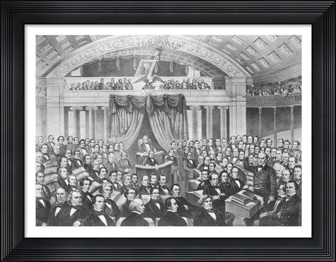 Framed Daniel Webster addressing the United States Senate Print