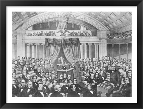 Framed Daniel Webster addressing the United States Senate Print