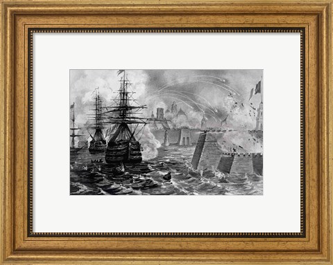 Framed Victorious Bombardment of Vera Cruz by the United Forces of the Army and Navy of the US Print