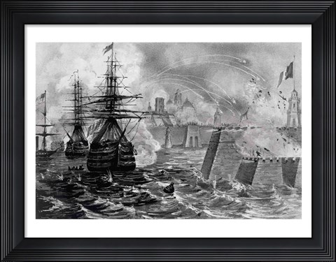 Framed Victorious Bombardment of Vera Cruz by the United Forces of the Army and Navy of the US Print