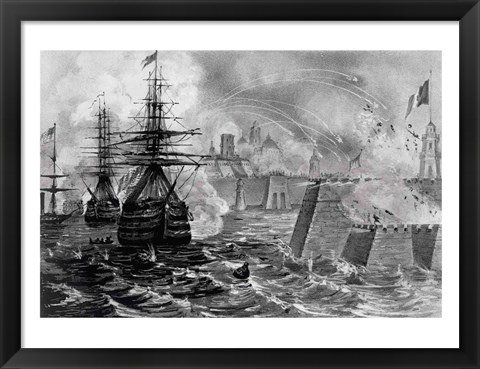 Framed Victorious Bombardment of Vera Cruz by the United Forces of the Army and Navy of the US Print