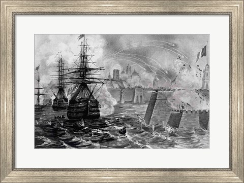 Framed Victorious Bombardment of Vera Cruz by the United Forces of the Army and Navy of the US Print