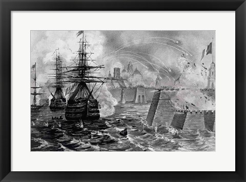 Framed Victorious Bombardment of Vera Cruz by the United Forces of the Army and Navy of the US Print