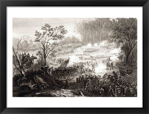 Framed Battle at Pittsburg Landing Print