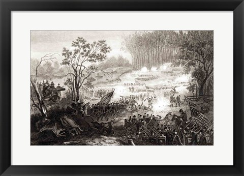 Framed Battle at Pittsburg Landing Print