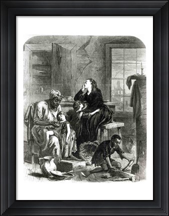 Framed Desolate Home: A Picture of the Suffering in the South Print