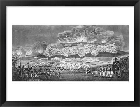 Framed Representation of the Capture of the City of Washington Print