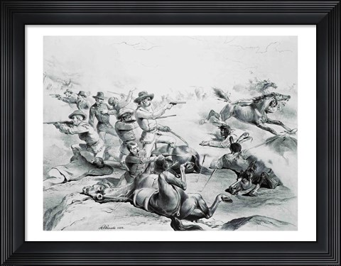 Framed Last Battle of General Custer Print