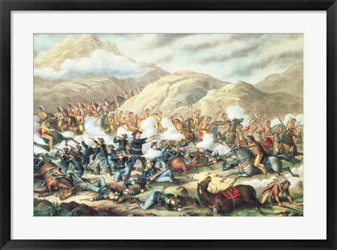 Framed Battle of Little Big Horn, June 25th 1876 Print