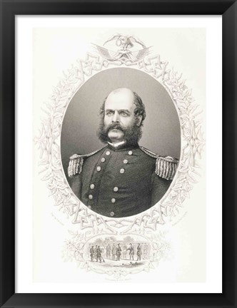 Framed Major General Ambrose Everett Burnside Print