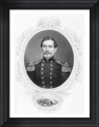 Framed General Pierre Gustave Toutant Beauregard Print
