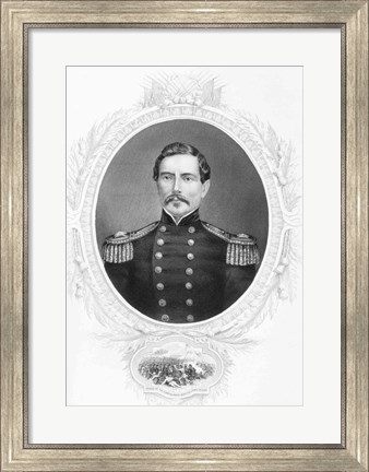Framed General Pierre Gustave Toutant Beauregard Print
