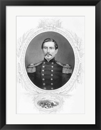 Framed General Pierre Gustave Toutant Beauregard Print