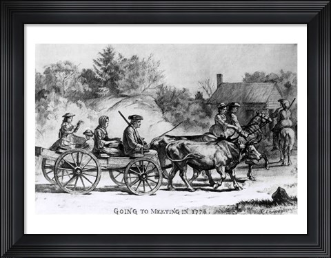 Framed Going to Meeting in 1776 Print