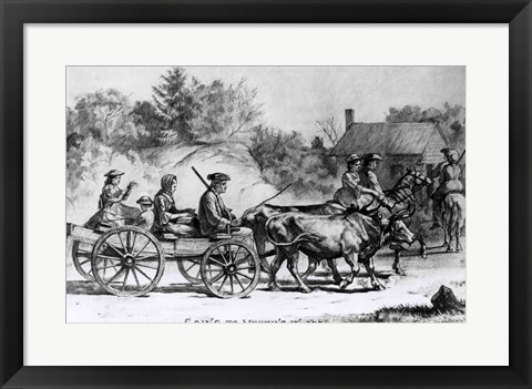 Framed Going to Meeting in 1776 Print