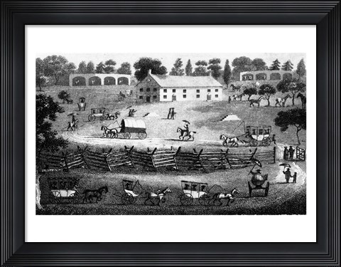 Framed American Friends Going to Meeting in Summer Print