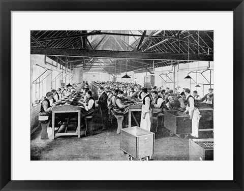 Framed One of the cigar manufacturing departments at Messrs Salmon and Gluckstein&#39;s Ltd Print