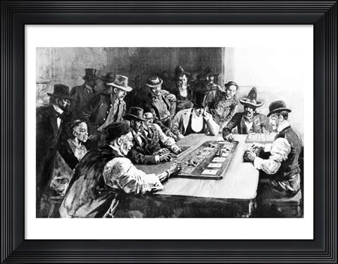 Framed Faro Game at El Paso Print