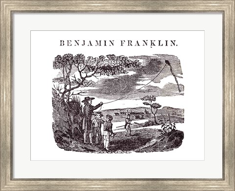 Framed Benjamin Franklin Conducts his Kite Experiment Print