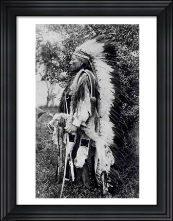 Framed White Wolf, a Comanche Chief Print