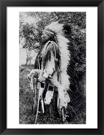 Framed White Wolf, a Comanche Chief Print