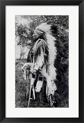 Framed White Wolf, a Comanche Chief Print