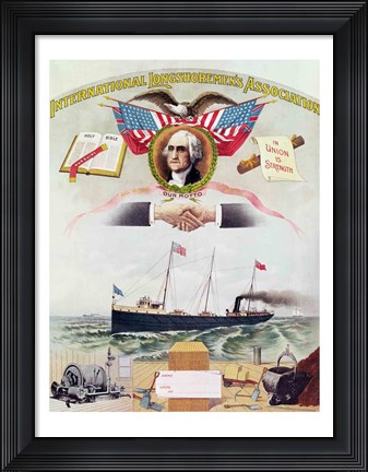 Framed Emblem of the International Longshoremen&#39;s Association Print