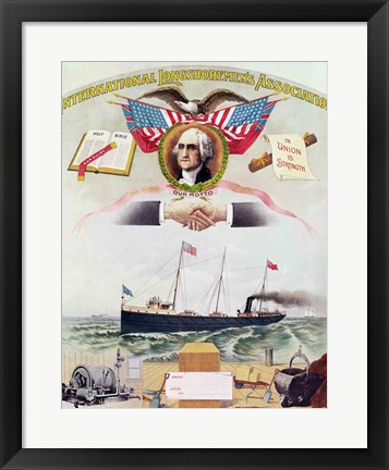 Framed Emblem of the International Longshoremen&#39;s Association Print