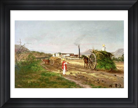 Framed Peasants Collecting Sugar Cane Print
