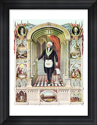 Framed George Washington as a Freemason Print